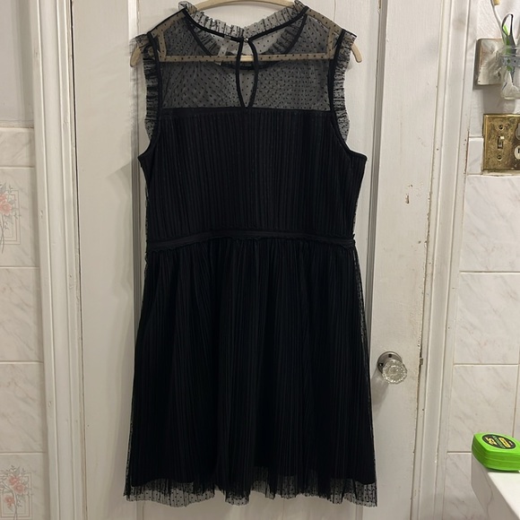 Black Dress with Polka Dot Mesh - Picture 8 of 8